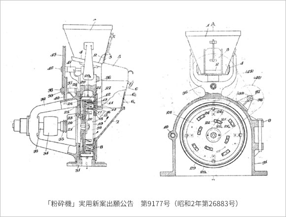 粉砕機 実用新案出願公告の画像